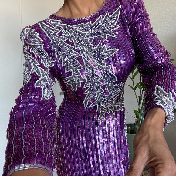 Vintage Dresses & Skirts - Vintage Star Gazer Long Sleeve Gown